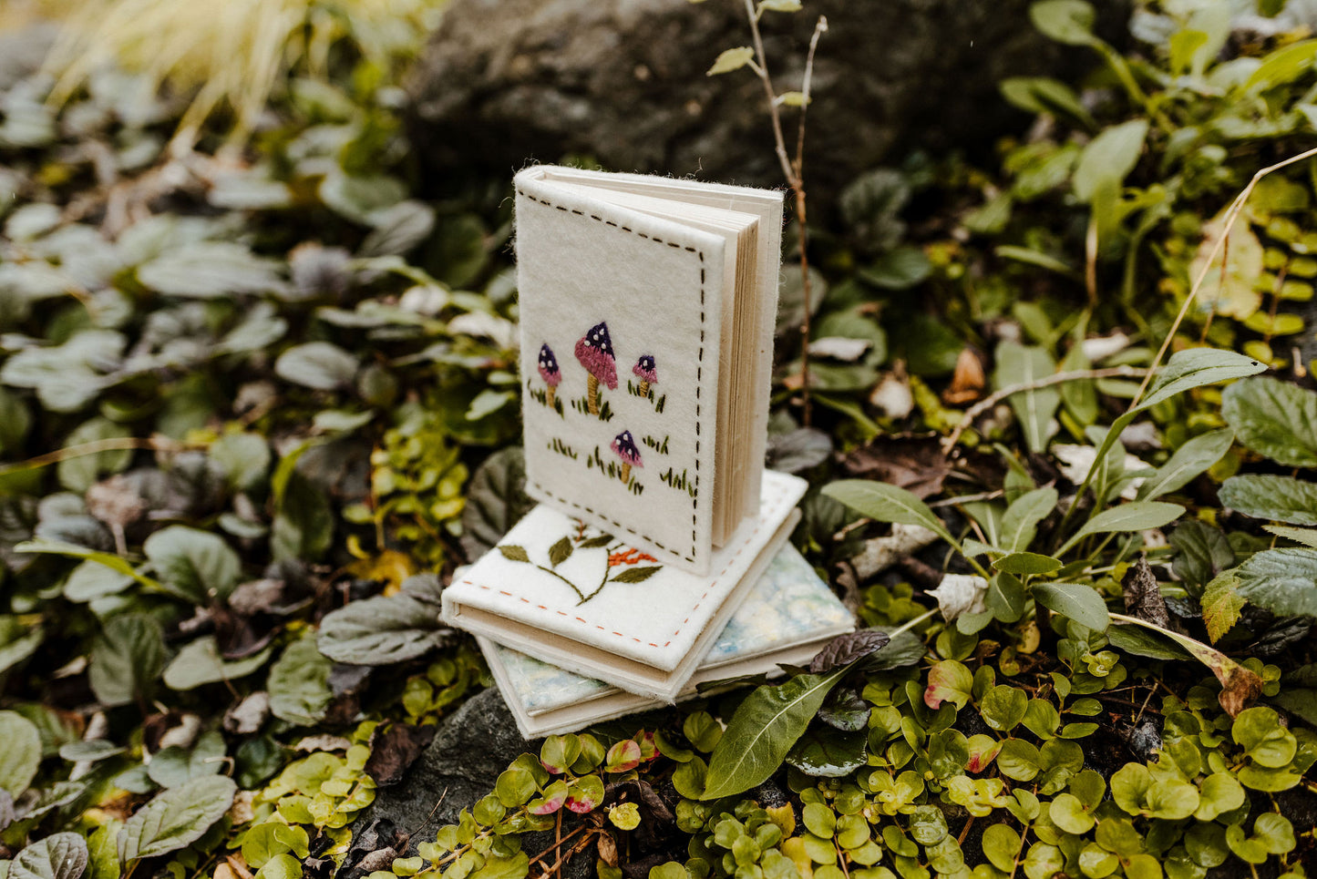 Small Embroidered Felt Journals